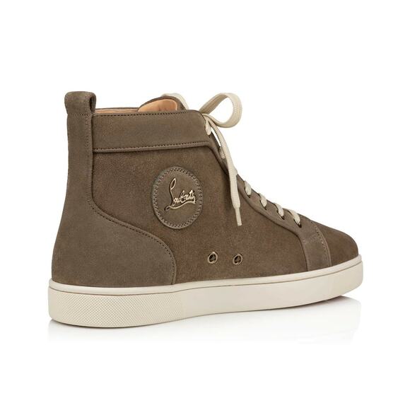 Christian Louboutin Mens Louis Orlato Flat Poivre Vert Suede High Sneaker 40 7 - Picture 7 of 12